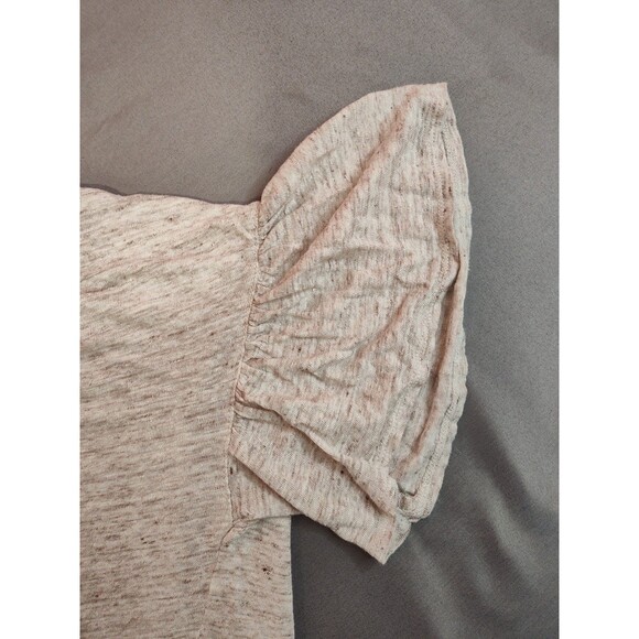 Women's Rachel Roy 100% Linen Flutter Sleeve Shirt Beige Large - Picture 4 of 5